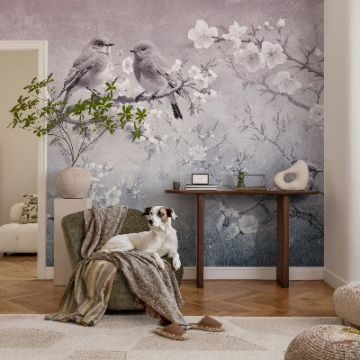 Non-woven wall mural with a subtle nature design