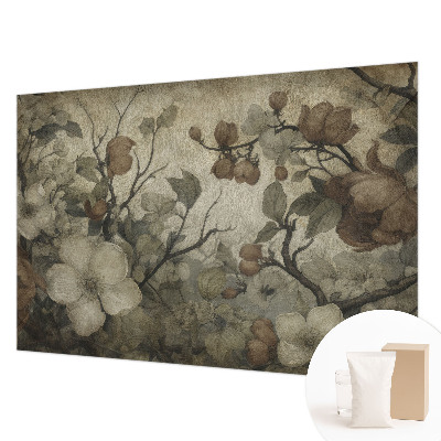 Non-woven photo wallpaper with a floral design