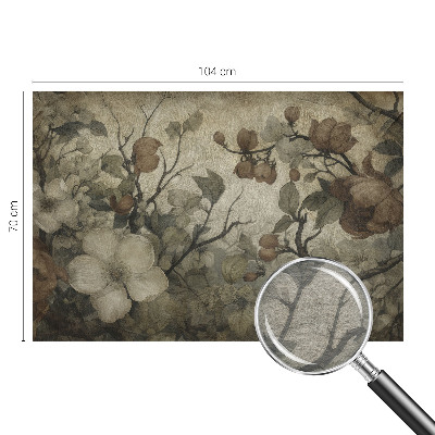 Non-woven photo wallpaper with a floral design