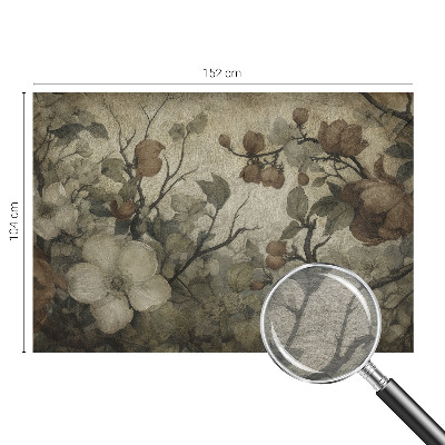 Non-woven photo wallpaper with a floral design
