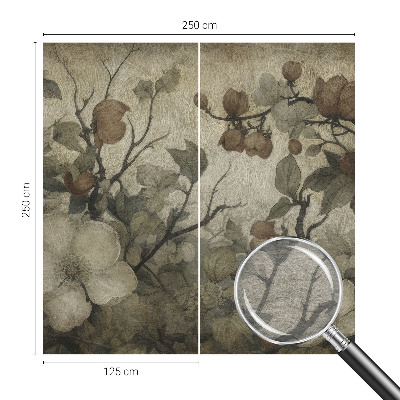 Non-woven photo wallpaper with a floral design