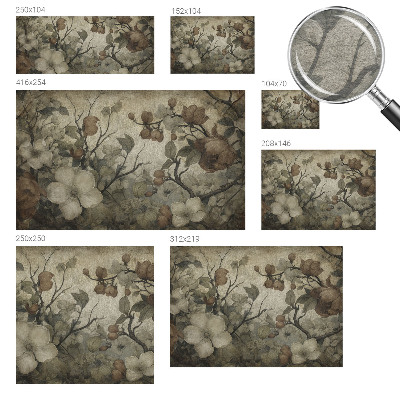 Non-woven photo wallpaper with a floral design