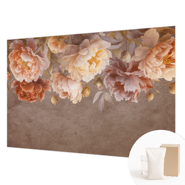 Wallpaper mural with a floral design evoking elegant motifs