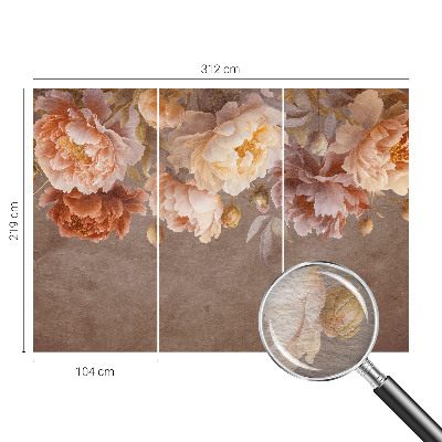 Wallpaper mural with a floral design evoking elegant motifs