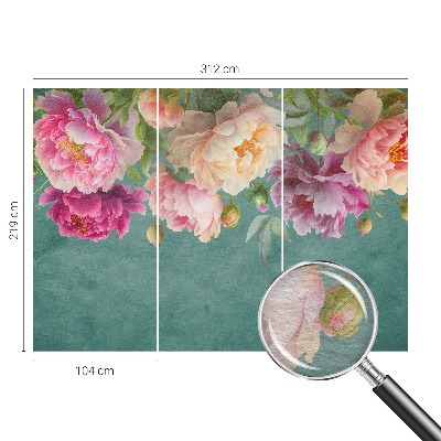 Wall mural for living room with a floral elegance design