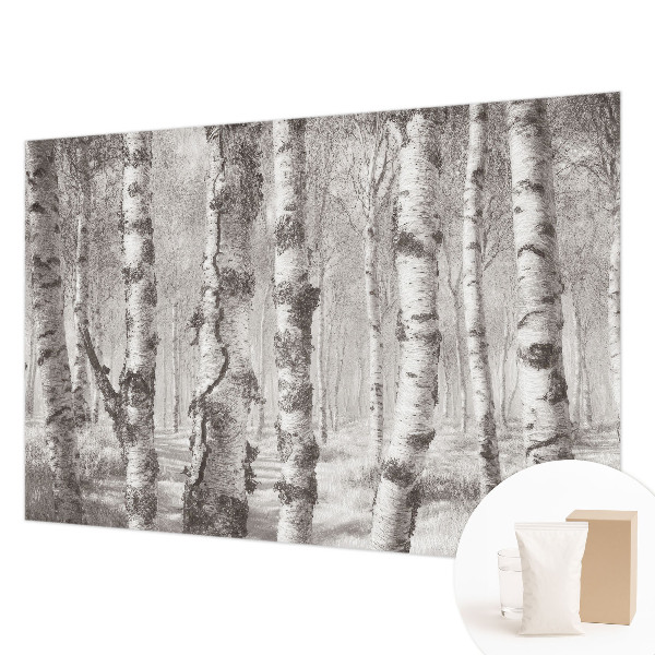 Photo wallpaper with a birch forest motif