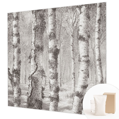 Photo wallpaper with a birch forest motif