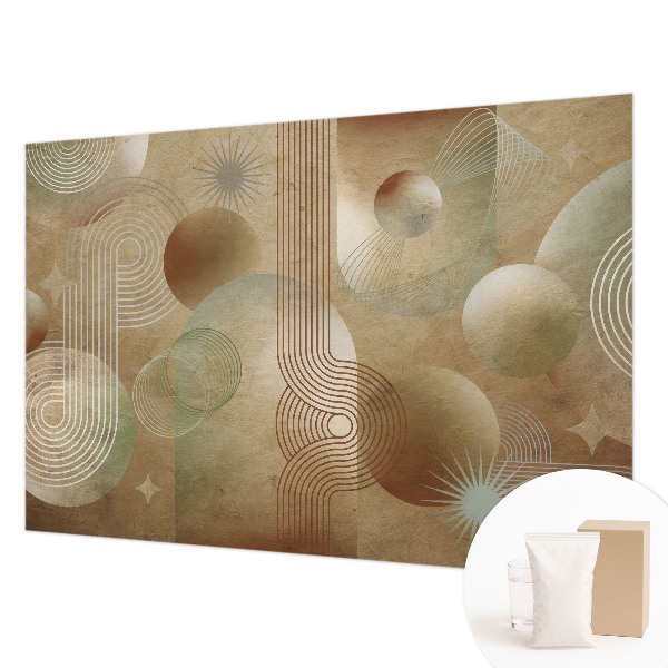 Wallpaper mural for living room with a geometric pattern