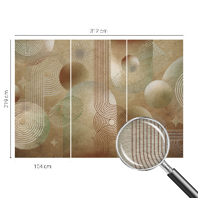 Wallpaper mural for living room with a geometric pattern