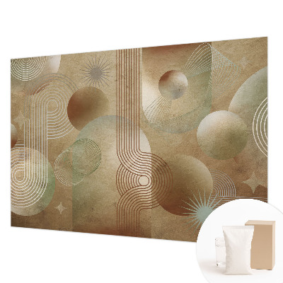 Wallpaper mural for living room with a geometric pattern
