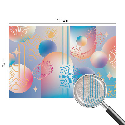Large wall mural with a colorful abstract design