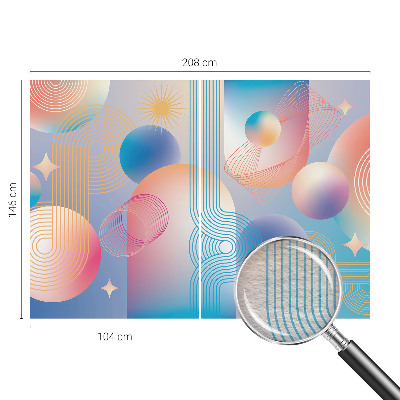 Large wall mural with a colorful abstract design