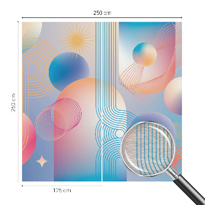 Large wall mural with a colorful abstract design