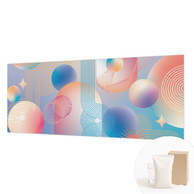 Large wall mural with a colorful abstract design