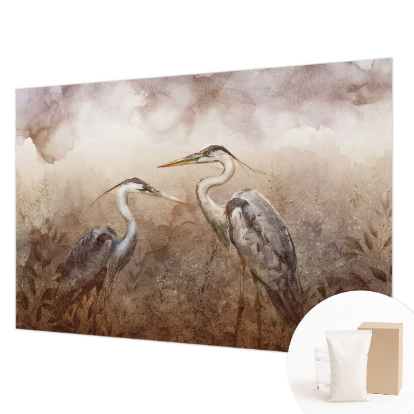 Bedroom wall mural wallpaper with an elegant bird motif