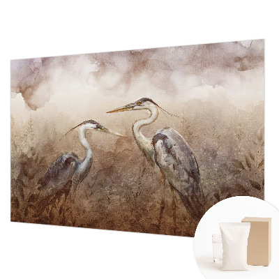 Bedroom wall mural wallpaper with an elegant bird motif