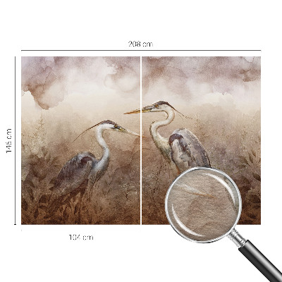 Bedroom wall mural wallpaper with an elegant bird motif