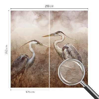 Bedroom wall mural wallpaper with an elegant bird motif