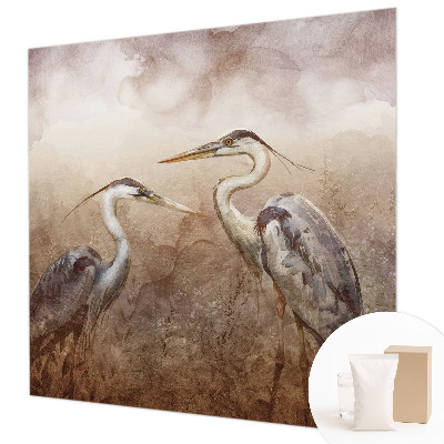 Bedroom wall mural wallpaper with an elegant bird motif