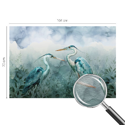 Large wallpaper mural featuring birds in a natural scene