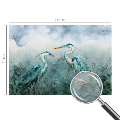 Large wallpaper mural featuring birds in a natural scene