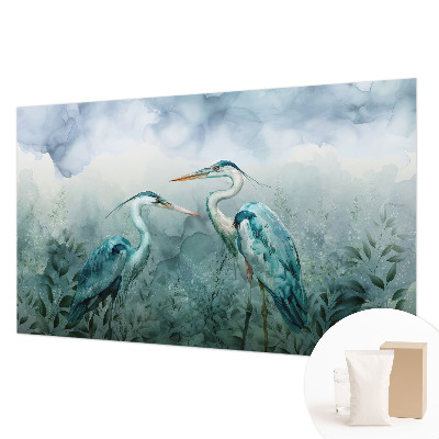 Large wallpaper mural featuring birds in a natural scene