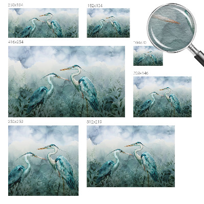 Large wallpaper mural featuring birds in a natural scene