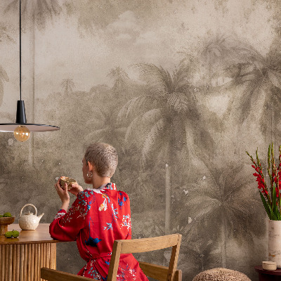 Large wall mural wallpaper with an exotic landscape design