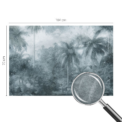 Custom size wall mural with tropical vegetation motif