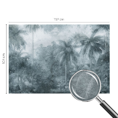 Custom size wall mural with tropical vegetation motif