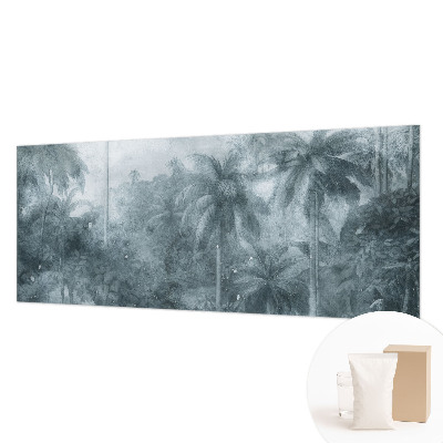 Custom size wall mural with tropical vegetation motif