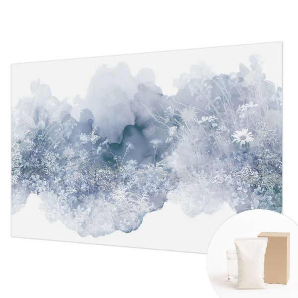 Modern wall mural for bedroom with a flower meadow design