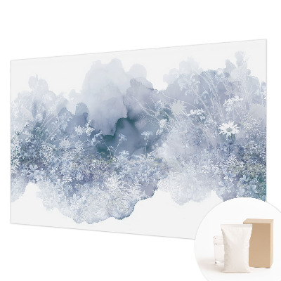 Modern wall mural for bedroom with a flower meadow design