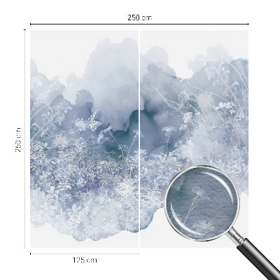 Modern wall mural for bedroom with a flower meadow design
