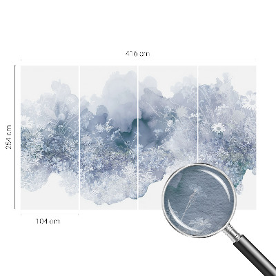Modern wall mural for bedroom with a flower meadow design