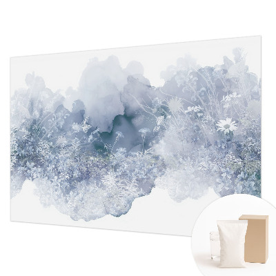 Modern wall mural for bedroom with a flower meadow design