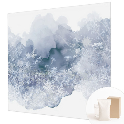 Modern wall mural for bedroom with a flower meadow design