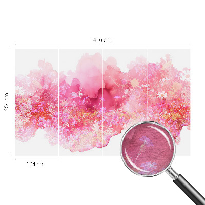 Modern wall mural with a floral pattern