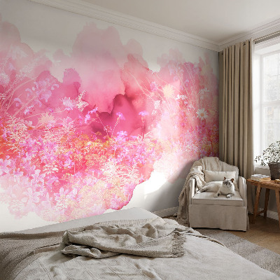 Modern wall mural with a floral pattern