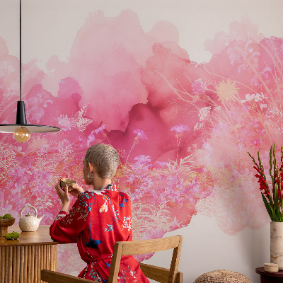 Modern wall mural with a floral pattern