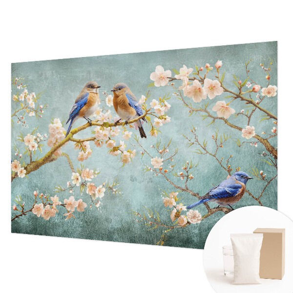 High quality wall mural wallpaper with a spring birds design