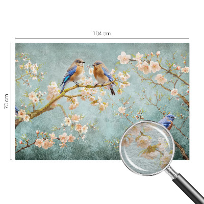 High quality wall mural wallpaper with a spring birds design