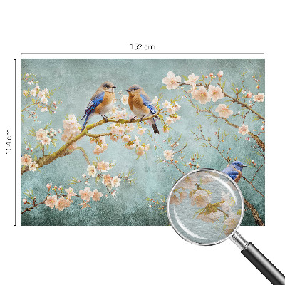 High quality wall mural wallpaper with a spring birds design