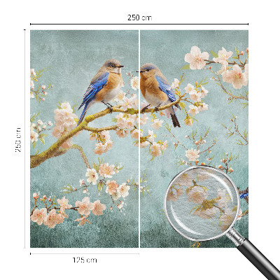 High quality wall mural wallpaper with a spring birds design