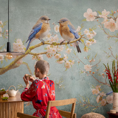 High quality wall mural wallpaper Spring birds