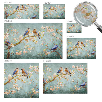 High quality wall mural wallpaper with a spring birds design