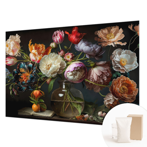 Premium photo wallpaper with a flower bouquet design