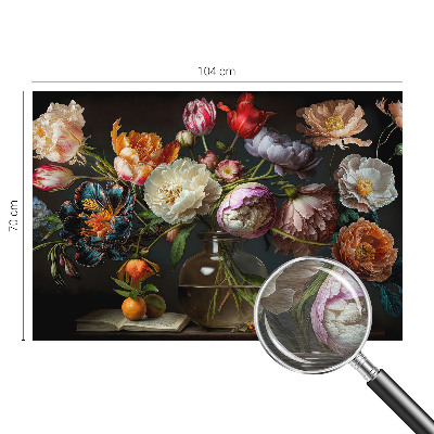 Premium photo wallpaper with a flower bouquet design