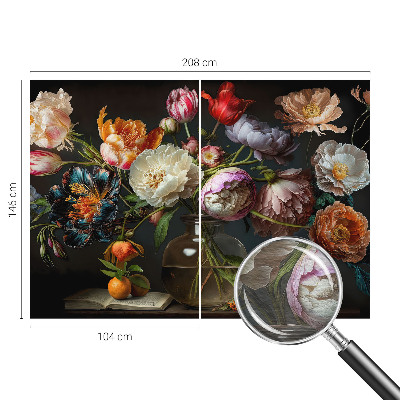 Premium photo wallpaper with a flower bouquet design