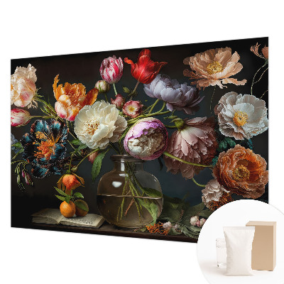 Premium photo wallpaper with a flower bouquet design